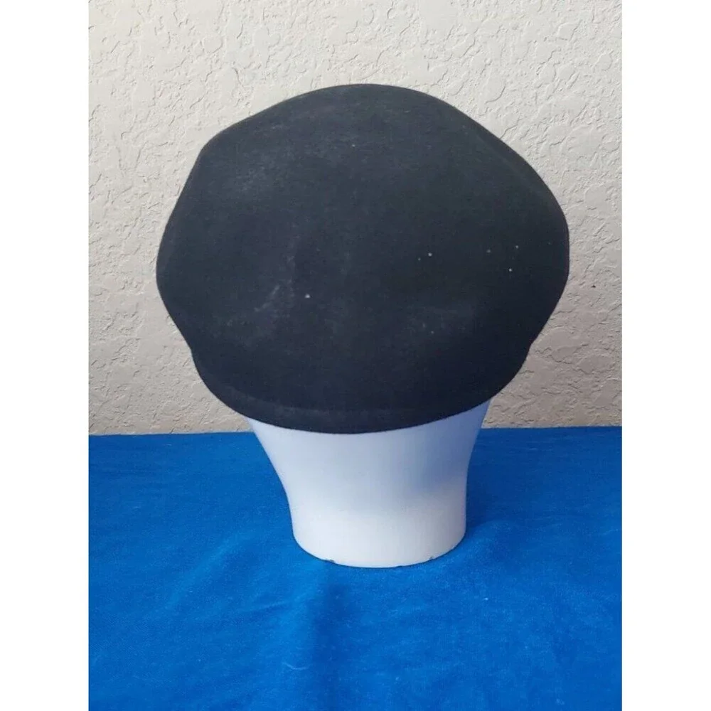 VVTG Country Gentleman Black Wool Flat Cap Cabbie Hat Men's Size M - Fair/TLC